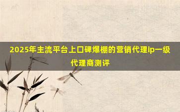 2025年主流平台上口碑爆棚的营销代理ip一级代理商测评