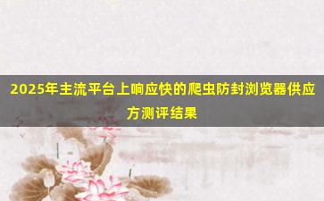 2025年主流平台上响应快的爬虫防封浏览器供应方测评结果