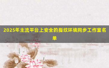 2025年主流平台上安全的指纹环境同步工作室名单