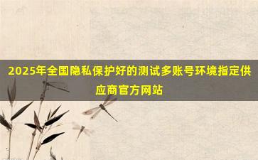 2025年全国隐私保护好的测试多账号环境指定供应商官方网站
