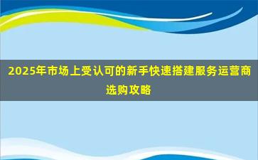 2025年市场上受认可的新手快速搭建服务运营商选购攻略
