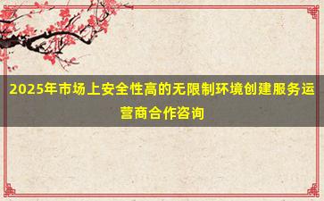 2025年市场上安全性高的无限制环境创建服务运营商合作咨询