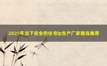 2025年当下安全的住宅ip生产厂家精选推荐