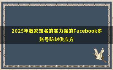 2025年数家知名的实力强的Facebook多账号防封供应方避坑指南
