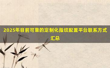 2025年目前可靠的定制化指纹配置平台联系方式汇总