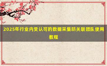 2025年行业内受认可的数据采集防关联团队使用教程