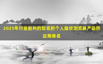 2025年行业前列的知名的个人指纹浏览器产品供应商排名