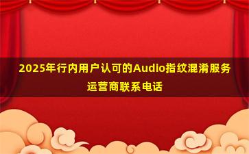 2025年行内用户认可的Audio指纹混淆服务运营商联系电话