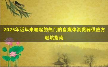 2025年近年来崛起的热门的自媒体浏览器供应方避坑指南