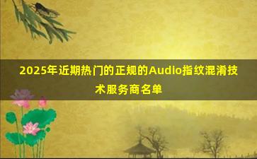 2025年近期热门的正规的Audio指纹混淆技术服务商名单
